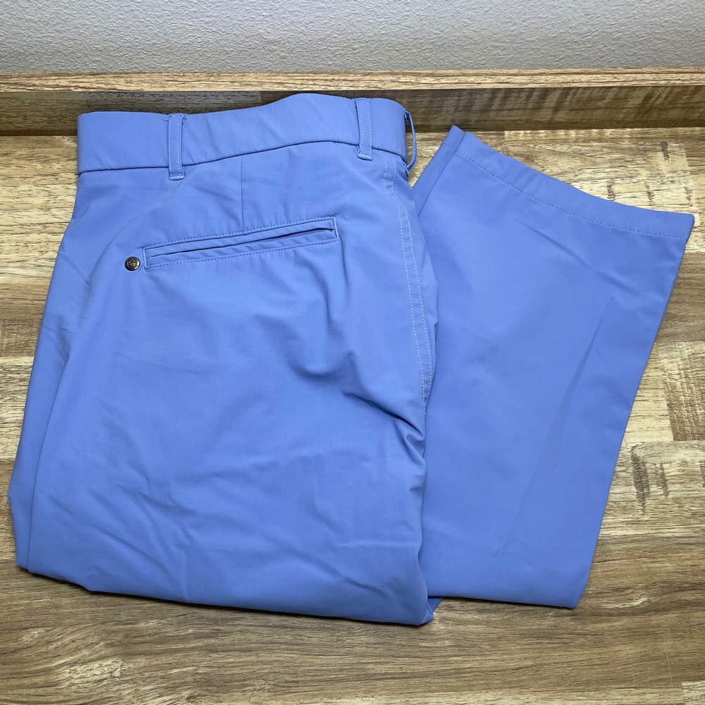 Greyson Montauk Men Golf Pants Blue 34x32 Performance Stretch Trouser Microfiber